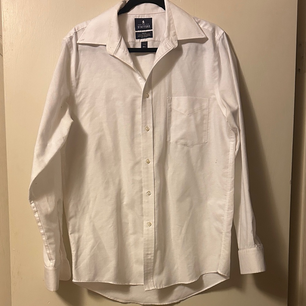 Stafford Classic White Dress Shirt for Men
